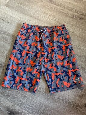 Eddie Bauer Gray, Navy & Orange Camo Shorts Boys
